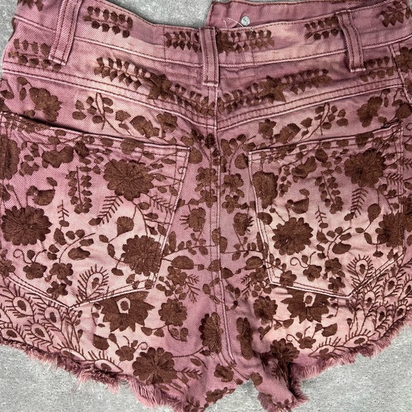 Free People Shorts Womens 25 Etienne Field High Waist Boho Embroidered Festival - Picture 13 of 13